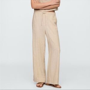 NWT GAP Light Beige Pull-On Wide Leg Linen Pant